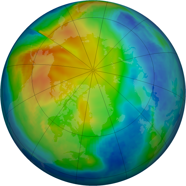 Arctic ozone map for 06 December 1996